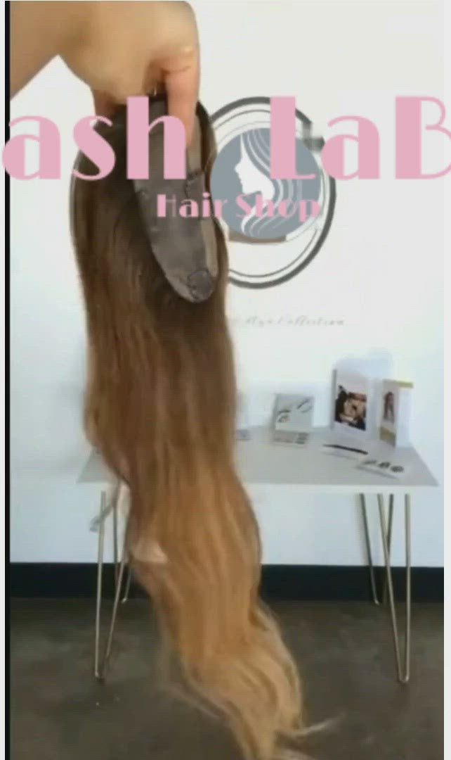 100% Remy Human Hair Chestnut Brown Light Volume Hair Topper Canada