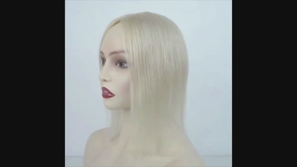 100% Remy Human Hair Platinum Blonde Hair Topper Canada