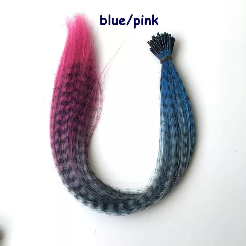 18" Pink rooster feather hair extensions Kit