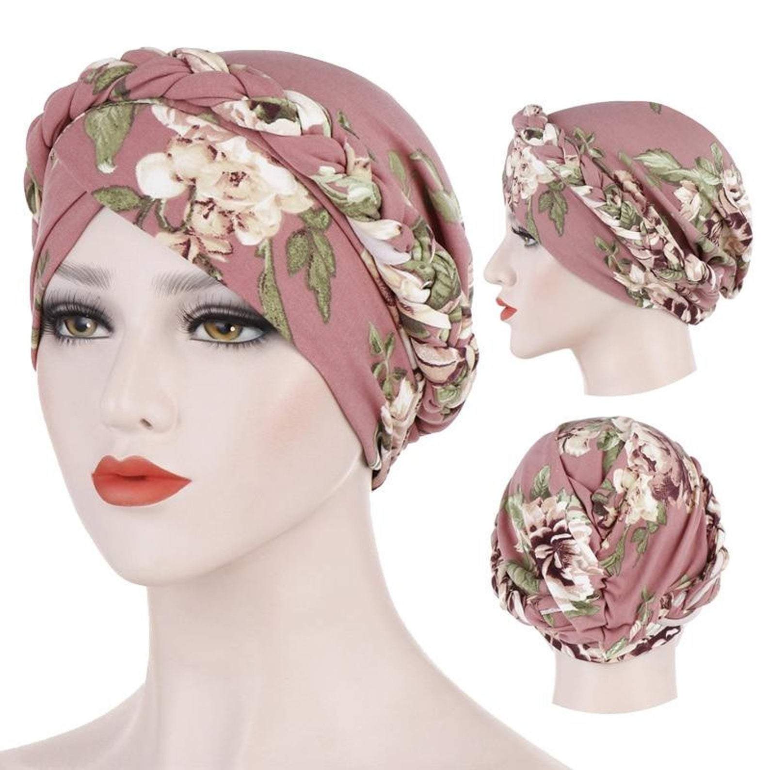 Flowery- Braided Turban - SashBeauty