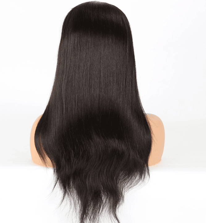 Full Lace Frontal Remy human hair Wig - Natural Straight Jet Black - SashBeauty