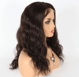 Full Lace Frontal Wig - chocolate Brown, Body Wave - SashBeauty