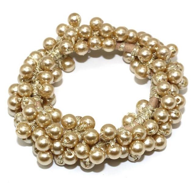 Glamorous Pearl Elastic Scrunchie - SashBeauty