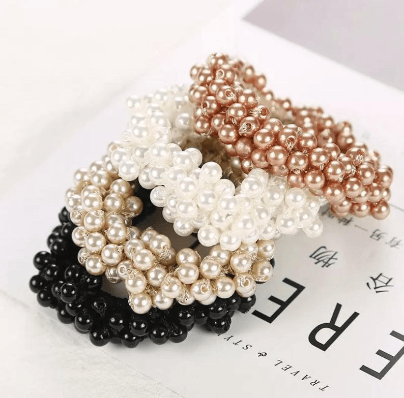 Glamorous Pearl Elastic Scrunchie - SashBeauty