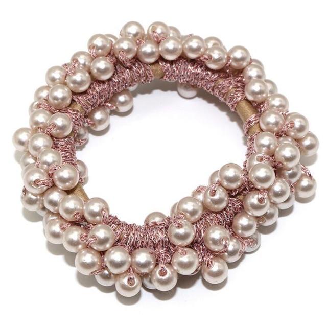 Glamorous Pearl Elastic Scrunchie - SashBeauty
