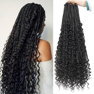 Goddess Bohemian Box braids hair Synthetic Crochet Braid 20inch Boho Braided Hair Extension - SashBeauty