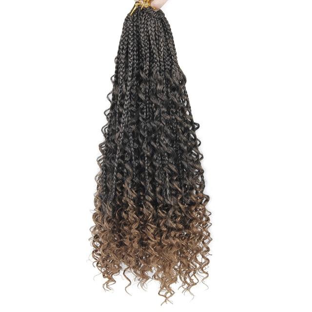 Goddess Box Braids Crochet Hair Curly Ends Synthetic Braiding Hair  Extension 20