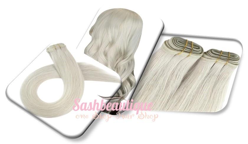 Gray Blonde Extra Thin Flat WEFT - SashBeauty