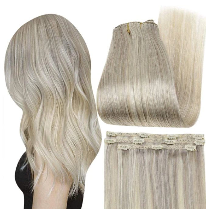 Classic Sandy Blonde Balayage 100% Remy Human Hair Clip-on Extensions