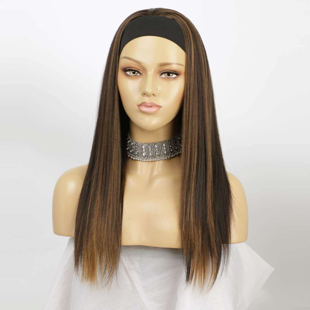 Head Band Wig PLUS FREE Satin Scarf - 100% Human Hair