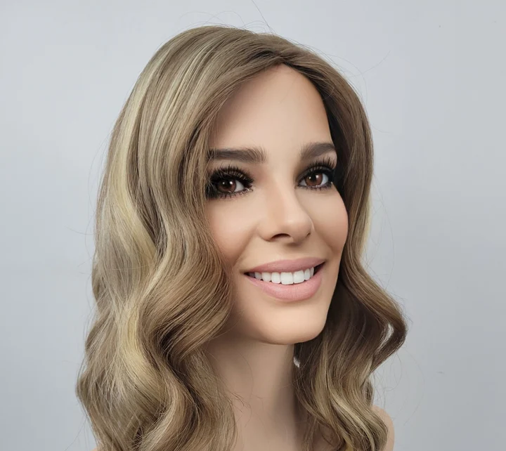 Natural Blonde Balayage 100% Premium Mongolian Silk Base front mono-topper Canada