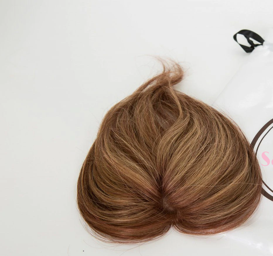 100% Remy Human Hair Natural Red Highlights Hair Topper Canada
