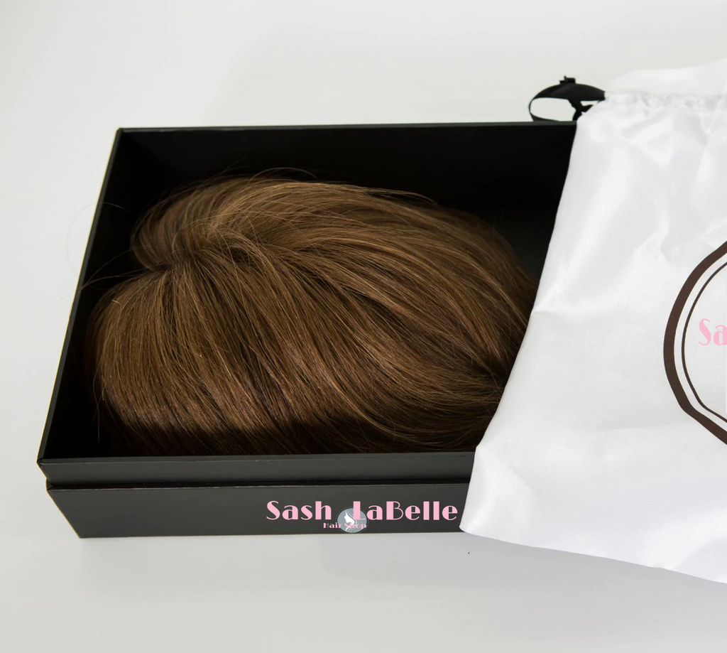 Chestnut Brown highlights 100% Remy Hair extension wigs in Canada