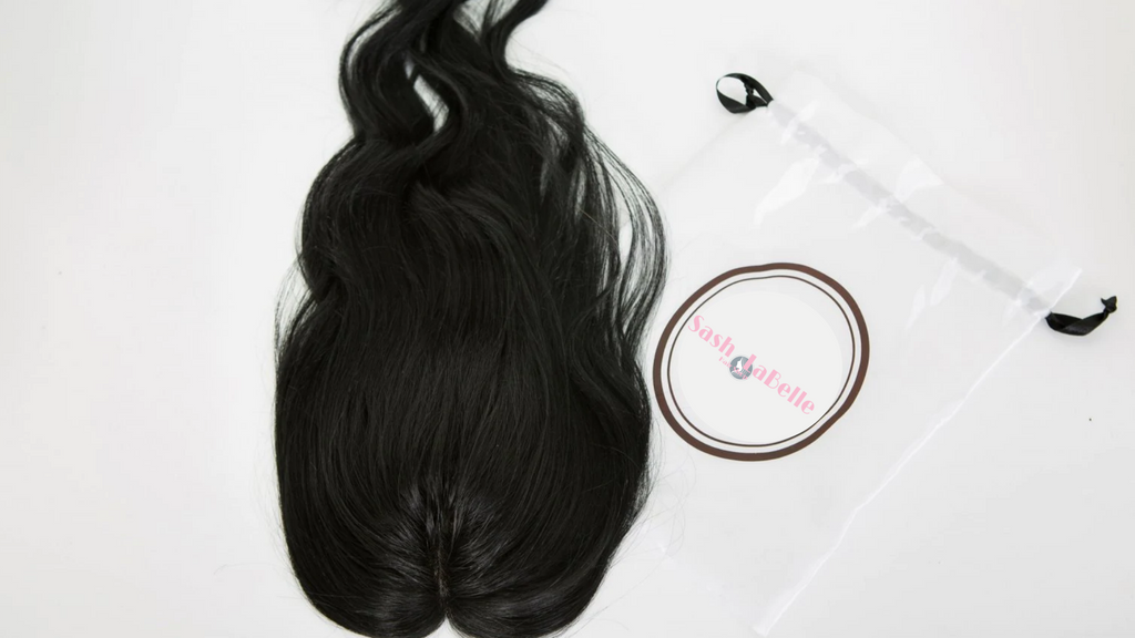 100% Remy Human Hair Off Black Full Volume Hair Topper Canada