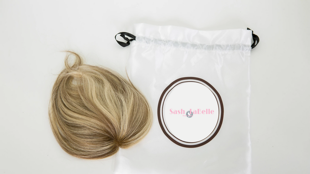 100% Remy Human Hair Extensions - Dirty Blonde Highlights  Mono Topper