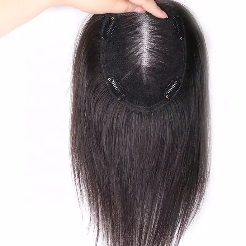 100% Remy Human Hair Dark Brown Hair Topper Canada
