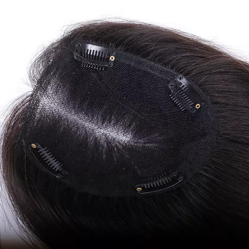 100% Remy Human Hair Off Black Hair Topper Canada