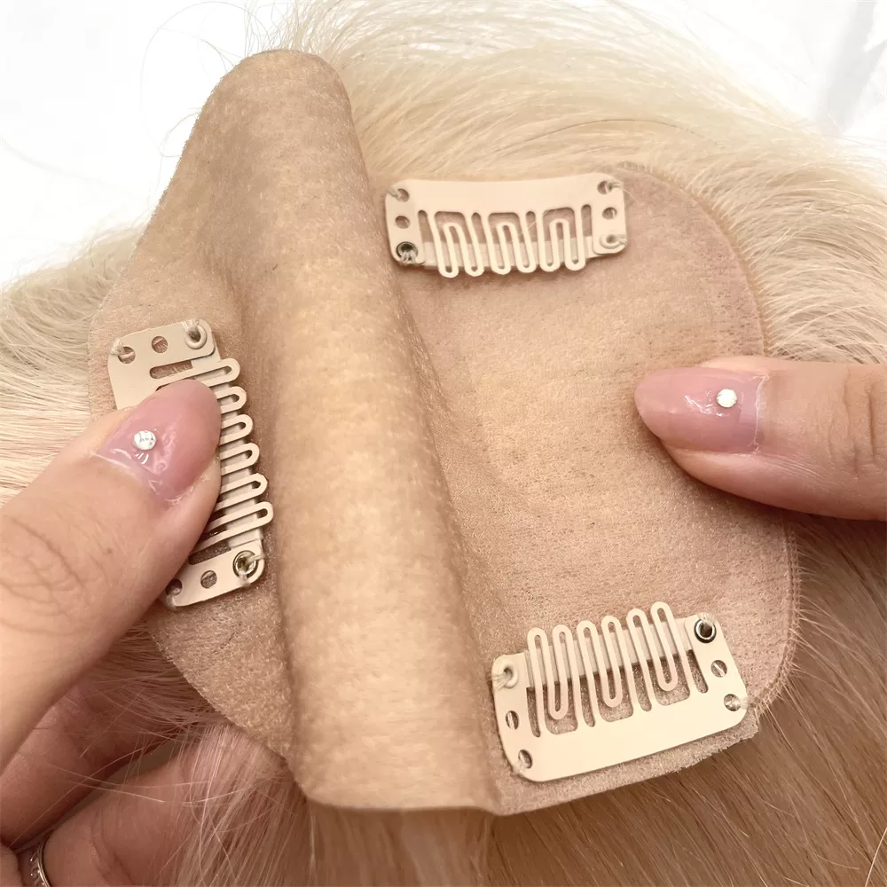 100% Remy Human Hair Platinum Blonde Hair Topper Canada
