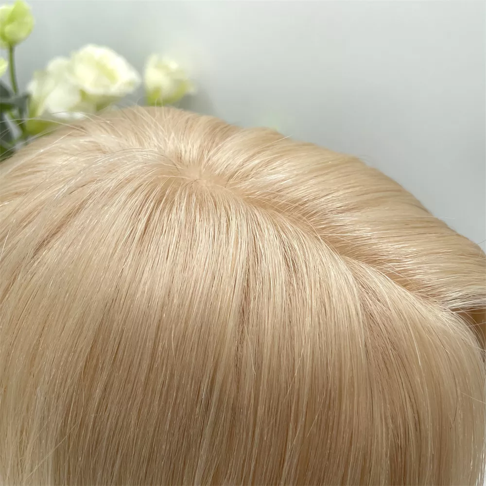 100% Remy Human Hair Platinum Blonde Hair Topper Canada