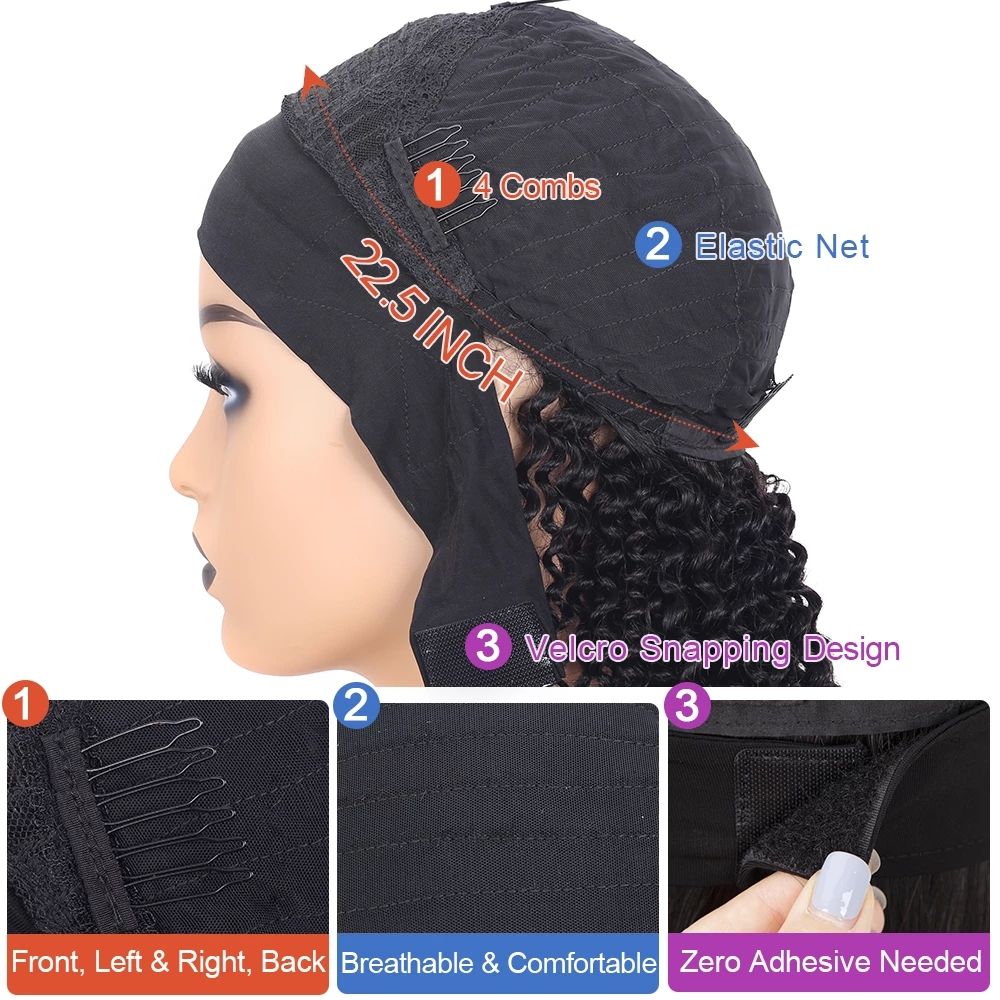 Head Band Wig PLUS FREE Satin Scarf - 100% Human Hair