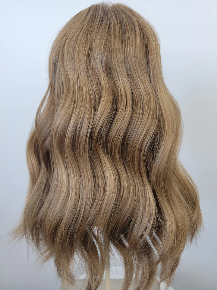 Caramel Brown 100% Premium Mongolian Silk Base front mono-topper Canada