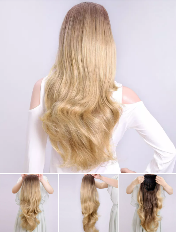 Dirty Blonde Half Wig