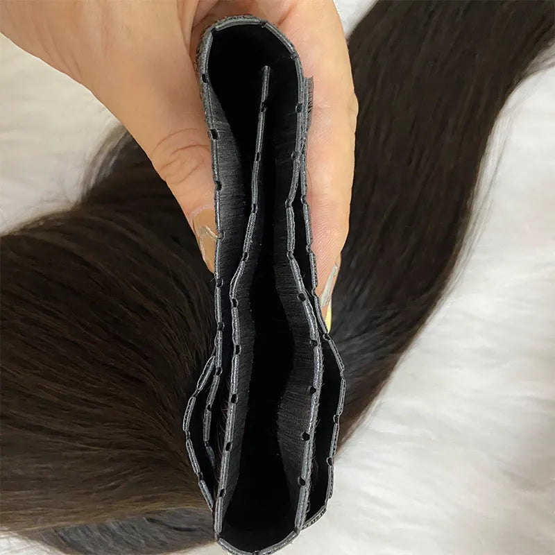 NO SEWING, NO GLUE, Hole Weft 100% Human Hair Extensions 100-160g/Pack