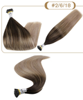 Color 2-6-18 Ombre 100% Remy Human Hair I Tip Extensions 18- 26inch Pre Bonded i-Tip Hair Extensions 1g/s 50-100gram