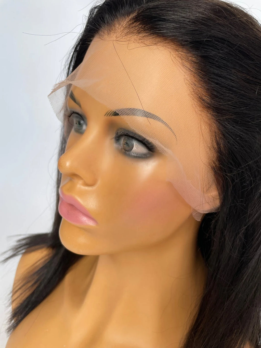 13" by 4" Lace Frontal 100% Remy human hair Wig - Natural Straight Jet Black