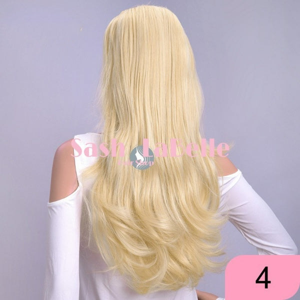 Platinum Blonde highlights Half Wig