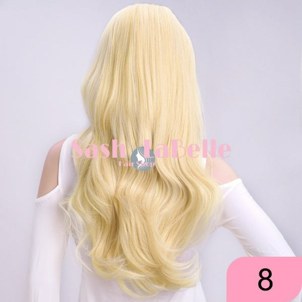 Platinum Blonde highlights Half Wig
