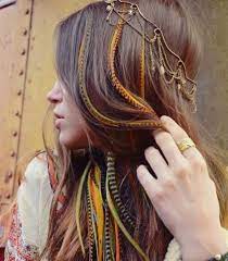 18" yellow/Gold rooster feather hair extensions Kit