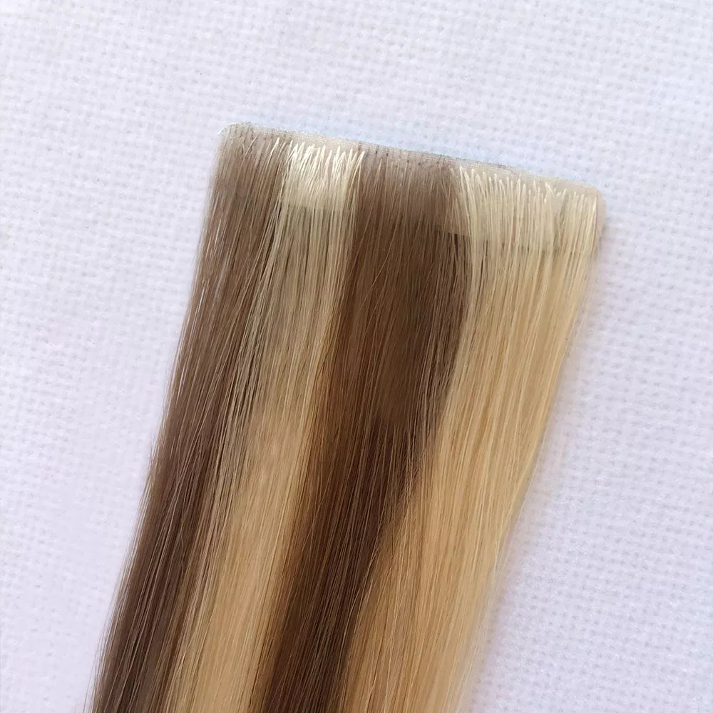 Invisi-tape PU Skin Weft tape -in Extension - Auburn Brown hair extension - 100% Remy Human Hair