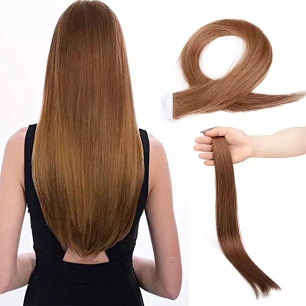 Invisi-tape PU Skin Weft tape -in Extension - Auburn Brown hair extension - 100% Remy Human Hair
