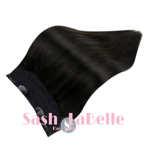 Halo Hair Extension- Jet Black HALO hair -100% Remy Human Hair