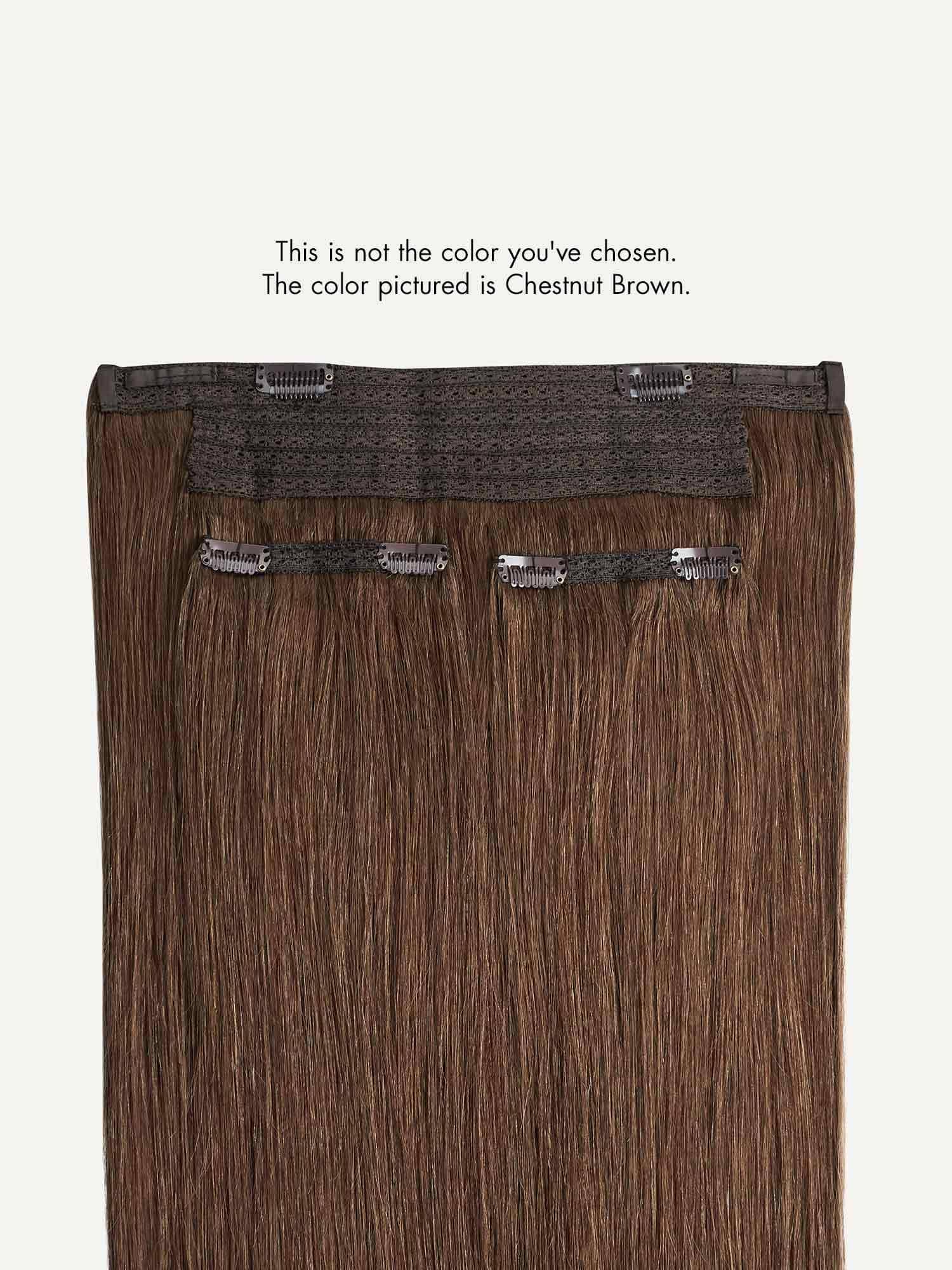 100% Remy Human Hair Halo Extensions - Chocolate Brown Balayage