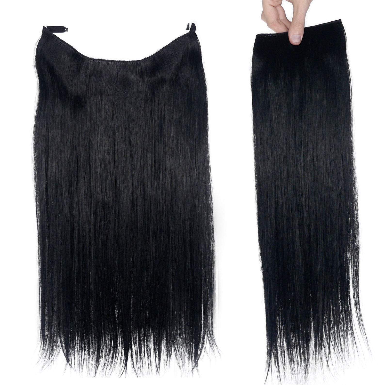 #1B Off BLACK Halo Invisible Seamless Halo Hair Extension – Sashlabelle ...
