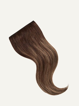 Invisible Seamless Halo Hair Extensions - Chocolate Brown Balayage - SashBeauty