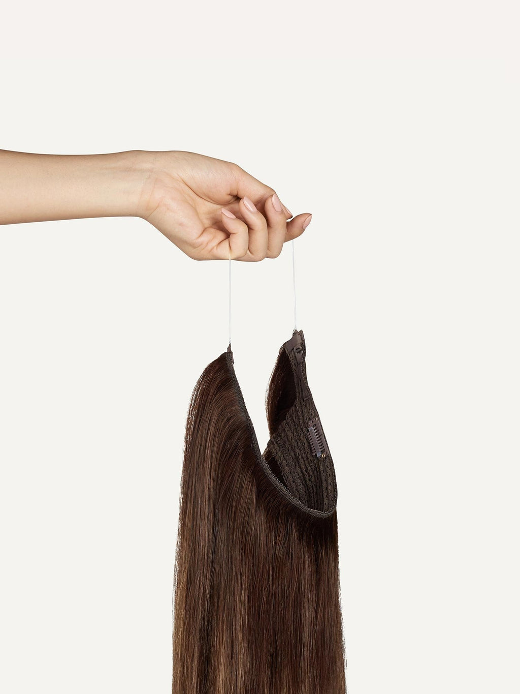 Invisible Seamless Halo Hair Extensions - Chocolate Brown Balayage - SashBeauty