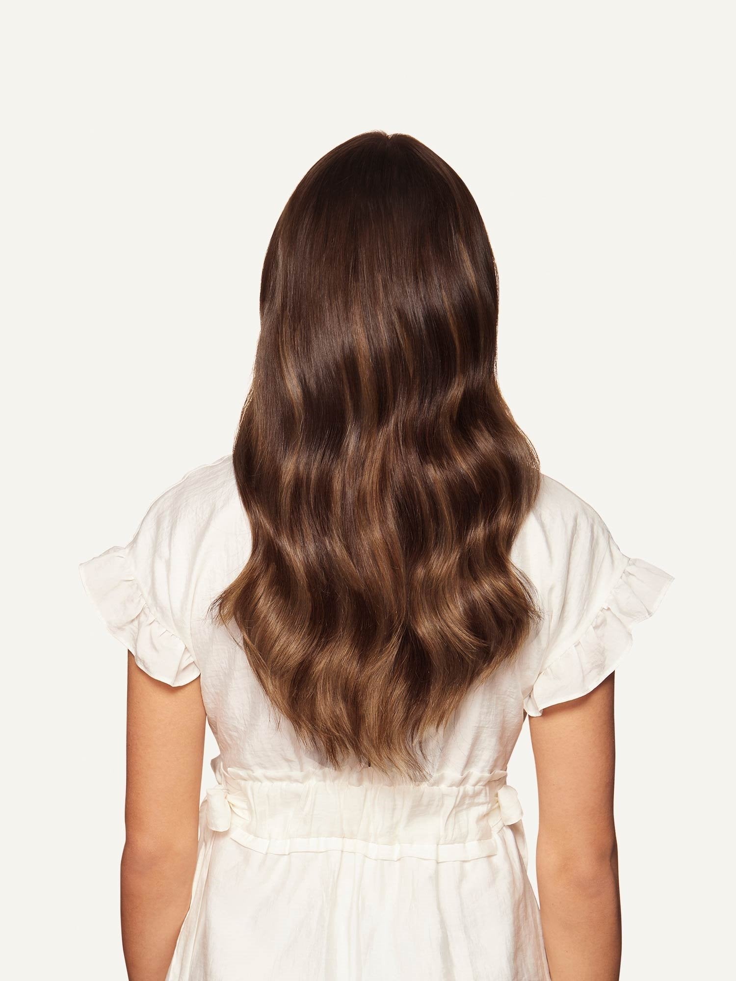 Invisible Seamless Halo Hair Extensions - Chocolate Brown Balayage - SashBeauty
