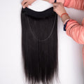 Invisible Seamless Halo Hair Extensions - Mocha Brown - SashBeauty