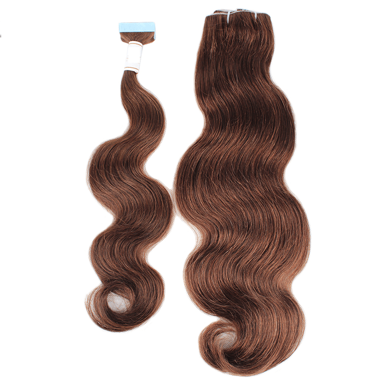 Invisible Skin Weft tape -in Extension - Auburn Brown - SashBeauty