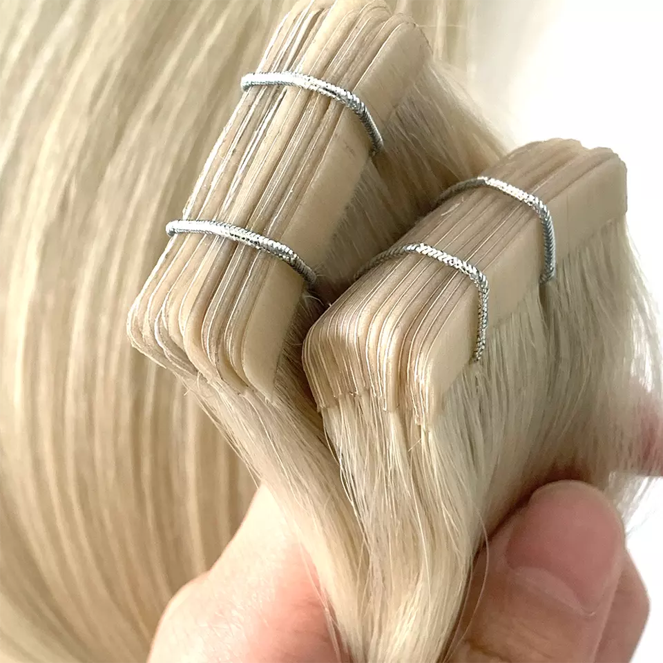 Invisible Injection tape -in Extension - Bleach-White blonde hair extensions