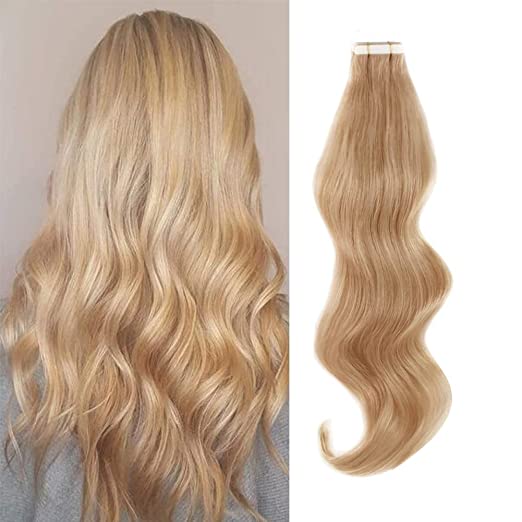 Invisible-tape tape -in Extension - Warm dirty Blonde Highlights (R16/27)