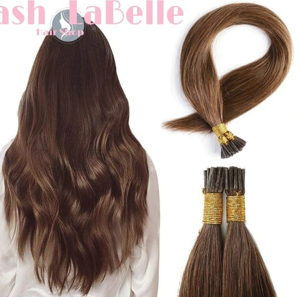 Chocolate Brown100% Remy Human Hair I Tip Extensions 18- 26inch Pre Bonded i-Tip Hair Extensions 1g/s 50-100gram