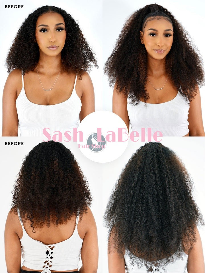 Classic Kinky curly color Black 100% Remy Clip-In Remy Hair Extensions