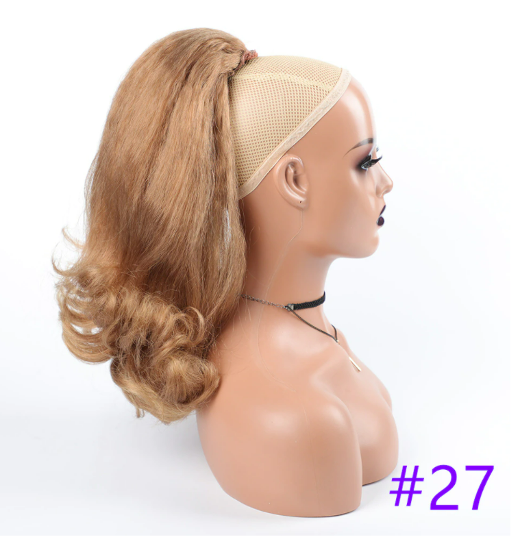 Dirty Blonde Afro Kinky Texture Drawstring Ponytail