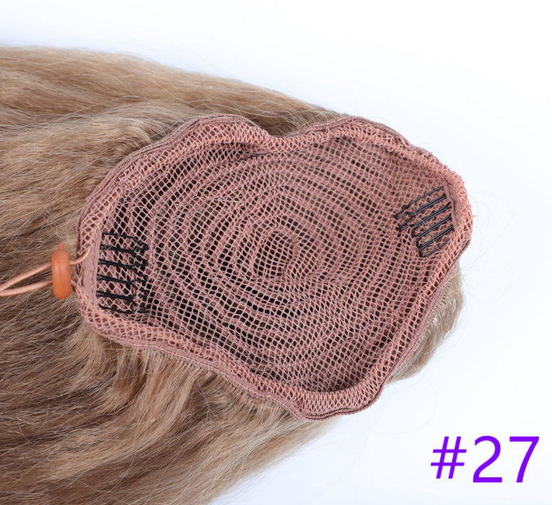 Burgundy Afro Kinky Texture Drawstring Ponytail