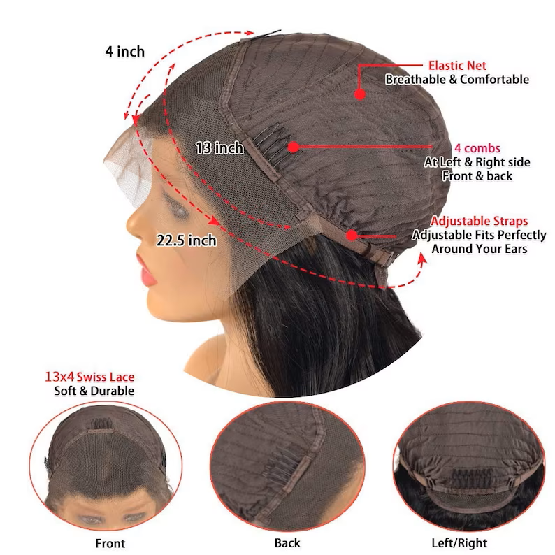 24-30" Unprocessed Lace Frontal Wig - Dark Brown