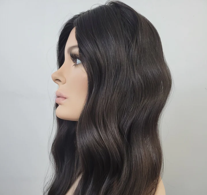 level 4 dark brown 100% Premium Mongolian Silk Base front mono-topper Canada